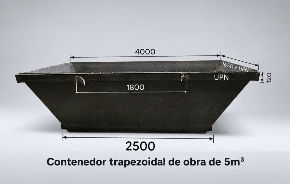 Detalle de contenedor metálico fabricado por Elías J. Iglesias